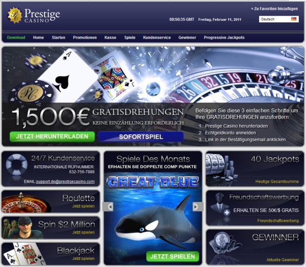 Gratis Spins im Prestigecasino