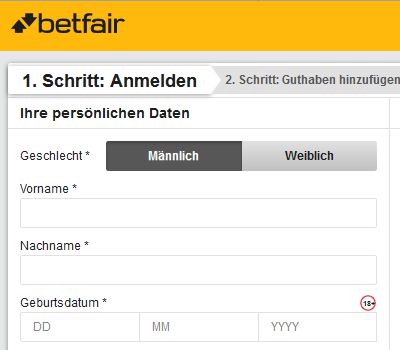 Betfair Casino Anmeldung