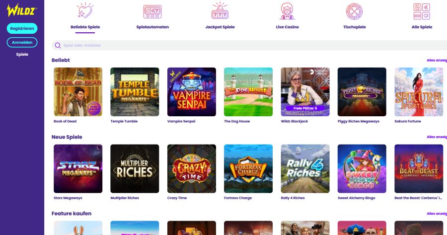 Wildz Casino Startseite