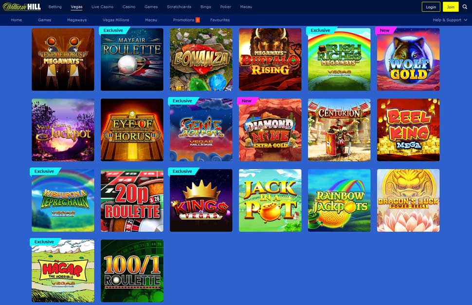 William Hill Vegas Spiele